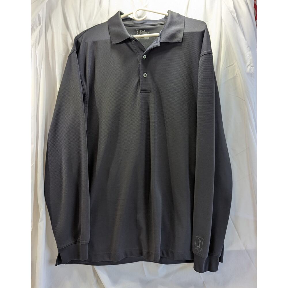 PGA Tour Long Sleeve Gray Golf Shirt Size XL